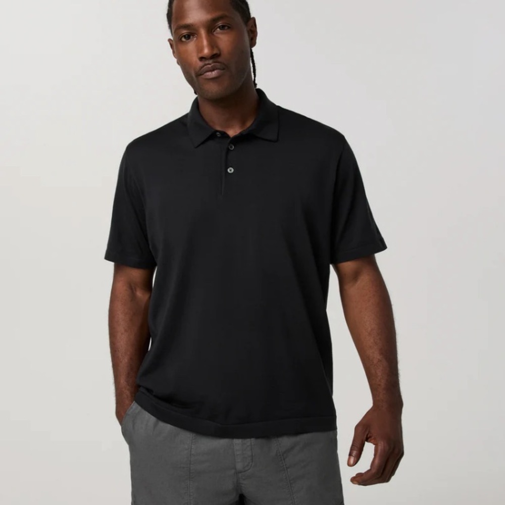 Vuori short sleeve Merino Sweater polo size XL in black